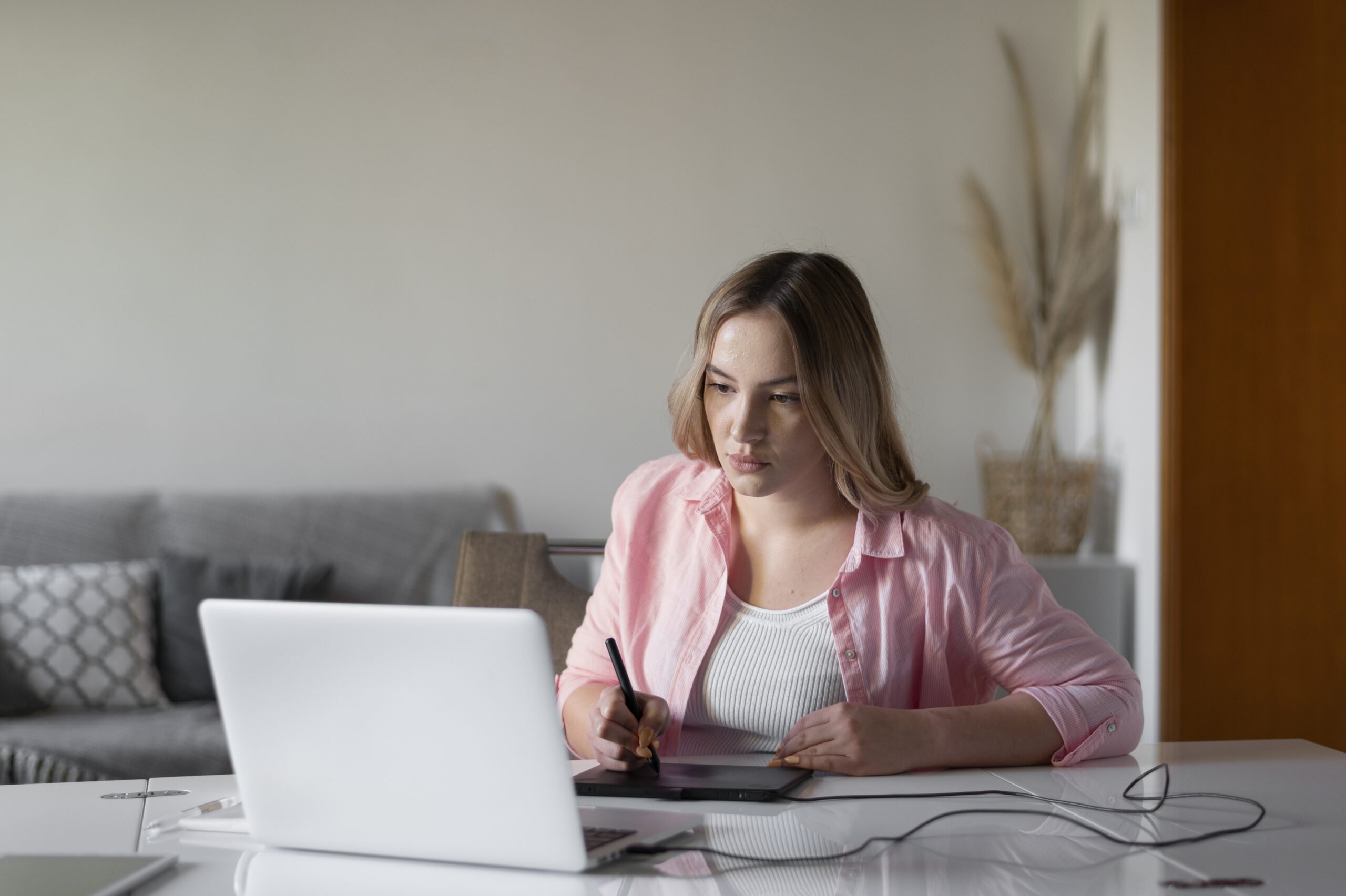 Inglês para atendentes de serviço: confira dicas | Foto de mulher estudando inglês online | IP School