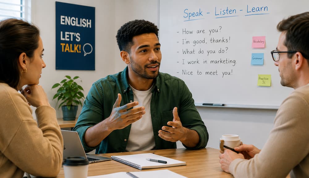 Adultos estudando ingles na pratica Adultos estudando ingles na pratica